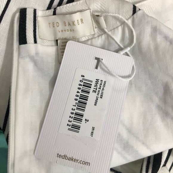 Ted Baker Aliicee Directional Stripe Linen and Cotton Sleeveless Size 6 NWT - Picture 9 of 13